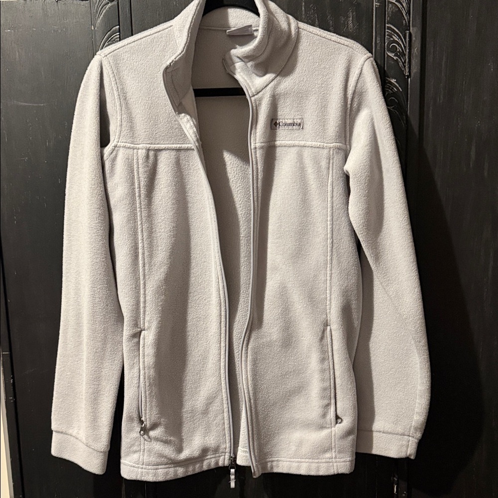 Columbia Light Grey Fleece Zipper Up Jacket